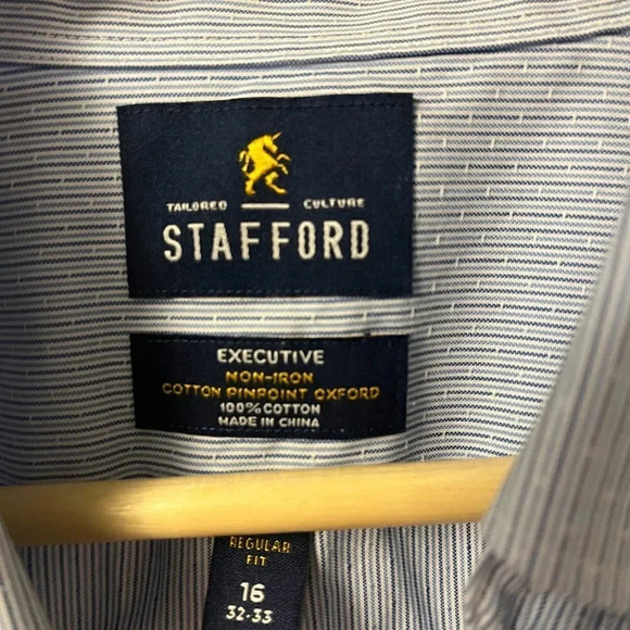 Men’s Stafford Button Down Shirt 16 - Picture 4 of 5